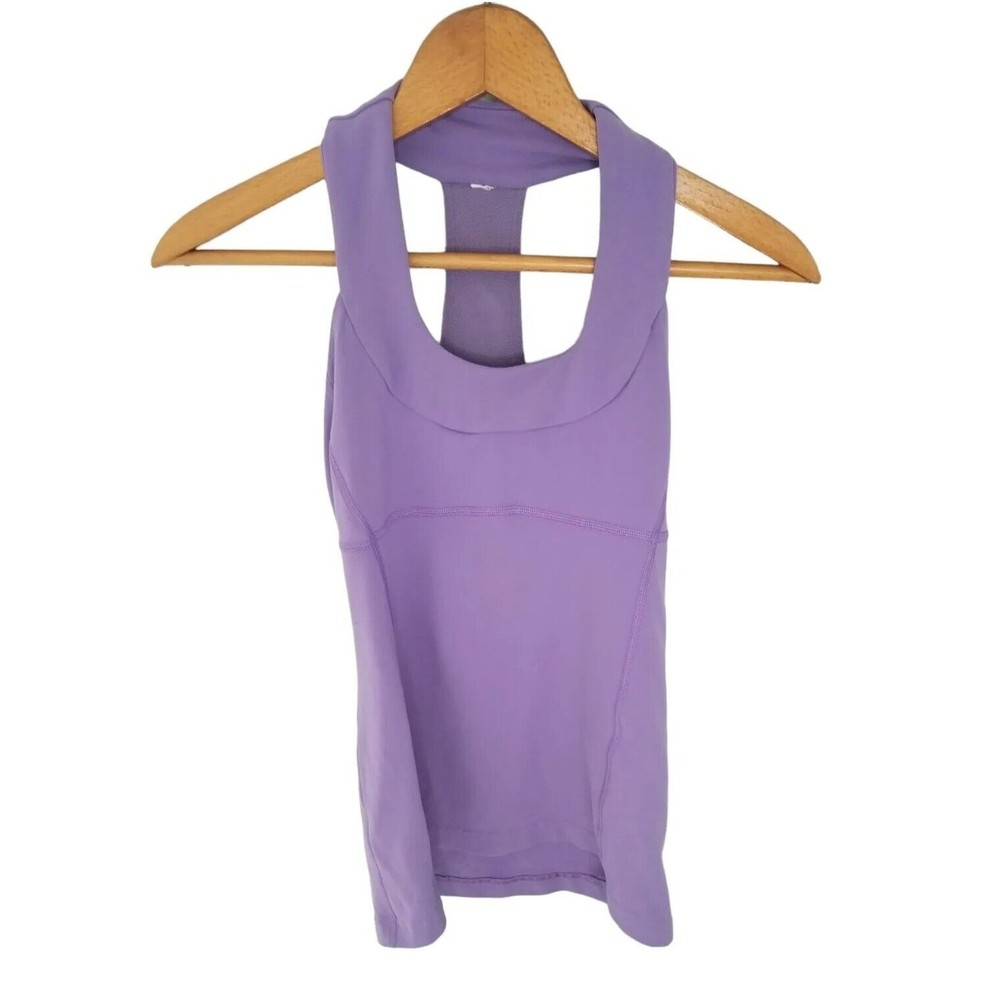 Lululemon Womens Size XS Purple Lilac Mesh Racertop Shelf Bra Tank Top